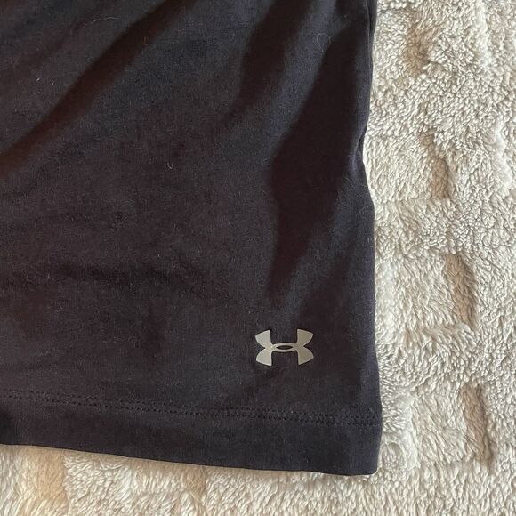 Under Armour Women's Cropped Mesh Long Sleeve Sz M Vented Black and Silver - Picture 10 of 12
